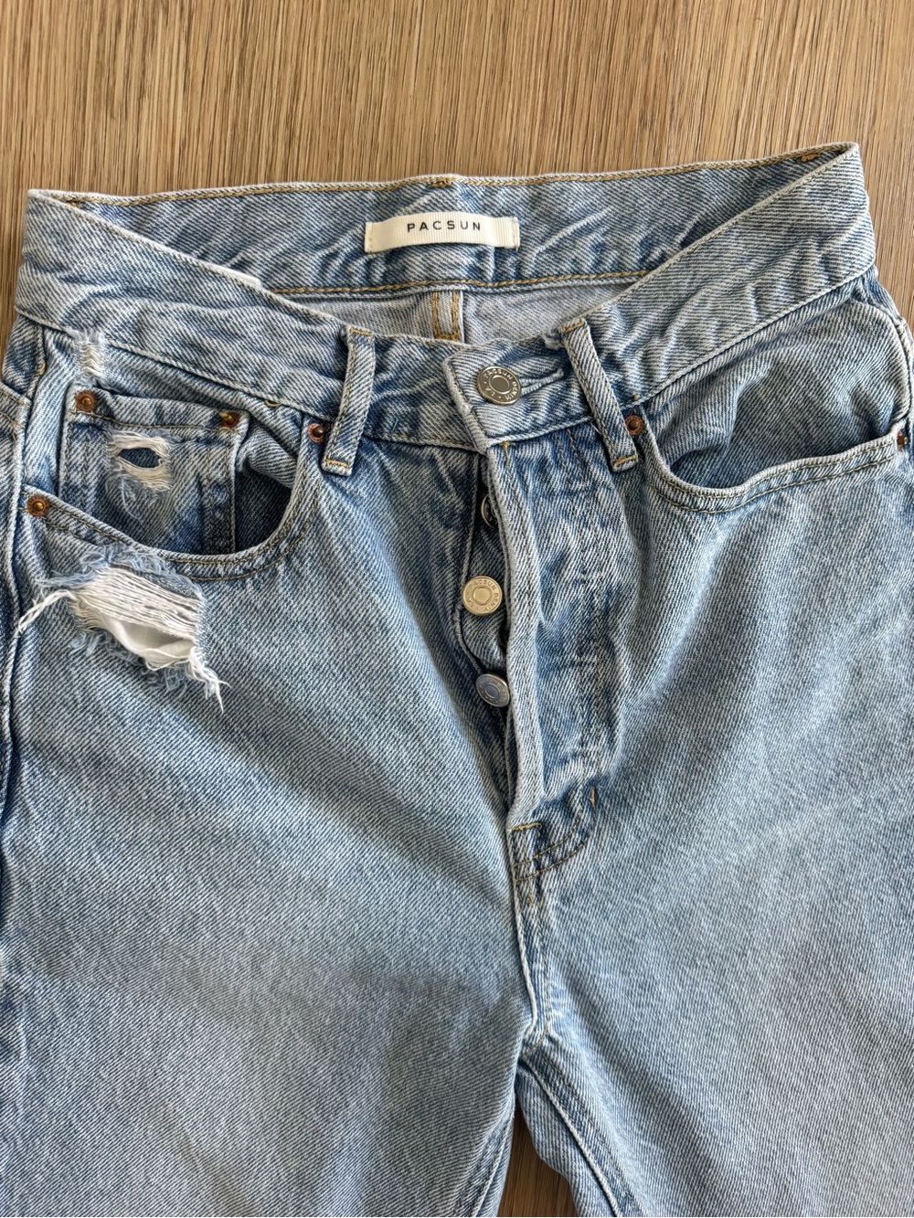 PacSun Light Wash High-Rise Distressed Jeans